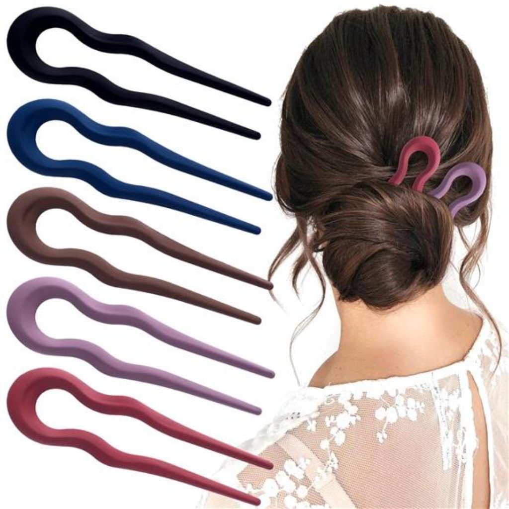 5pcs 5.1inch French U Shaped Hair Fork Pin Vintage Matte Hairpins